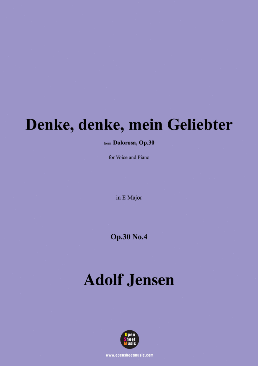 A. Jensen-Denke,denke,mein Geliebter,Op.30 No.4,in E Major Voice scores gallery preview page 1