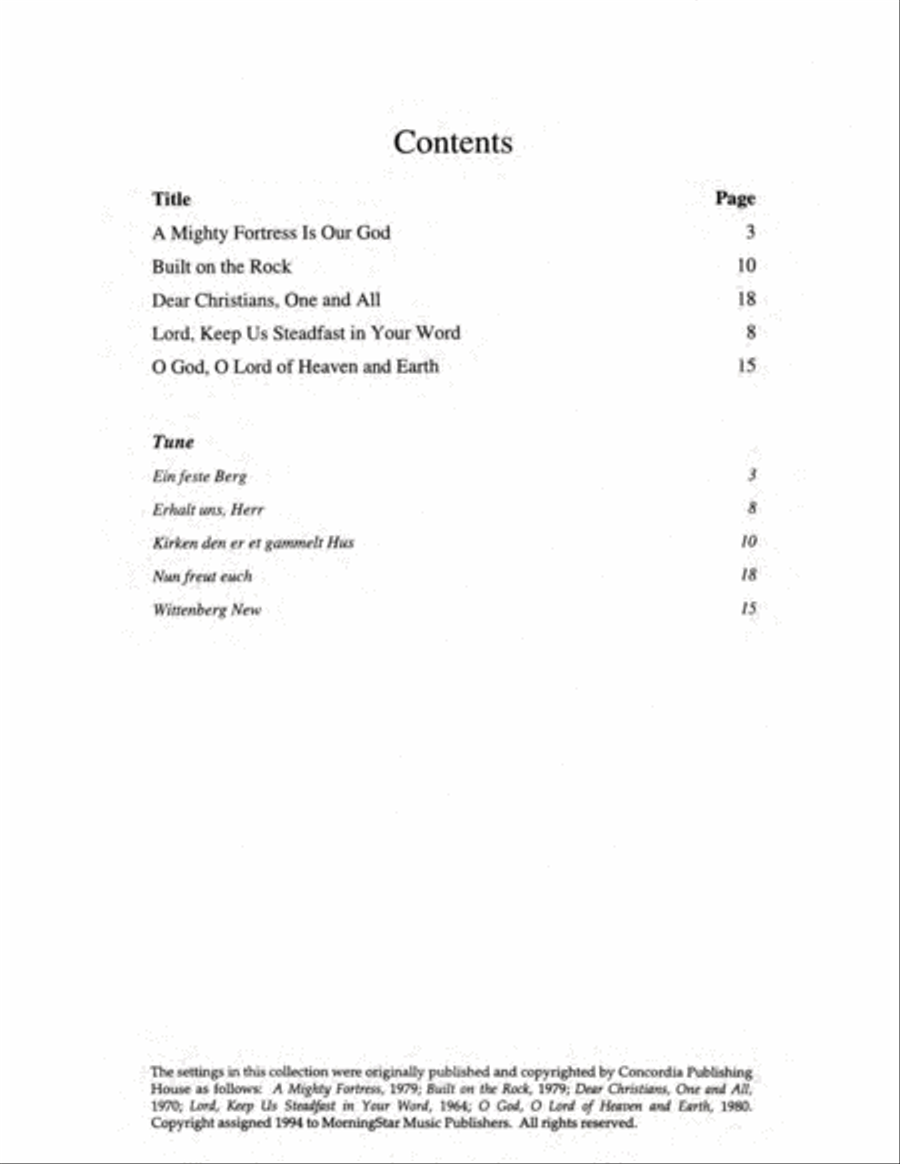 Improvisations on Reformation Hymns Organ scores gallery preview page 2
