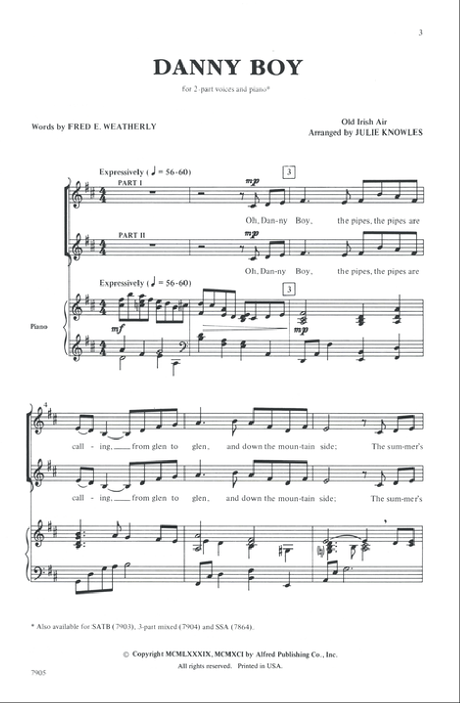 Danny Boy 2-Part scores gallery preview page 2
