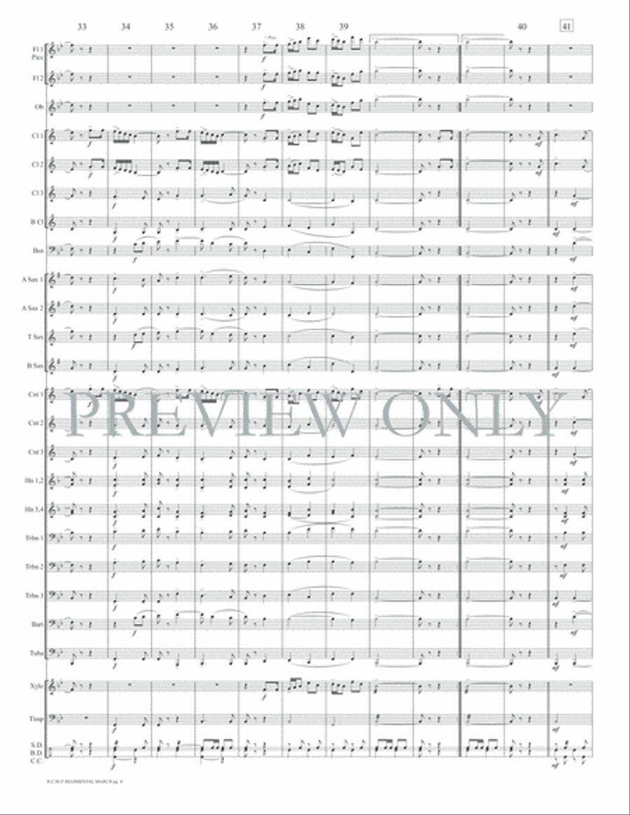 R.C.M.P. Regimental March Concert Band scores gallery preview page 7