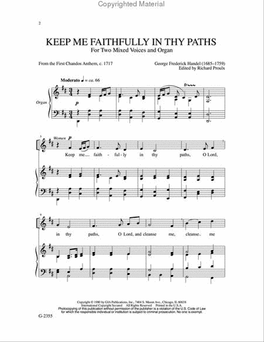 Keep Me Faithfully in thy Paths 2-Part scores gallery preview page 2