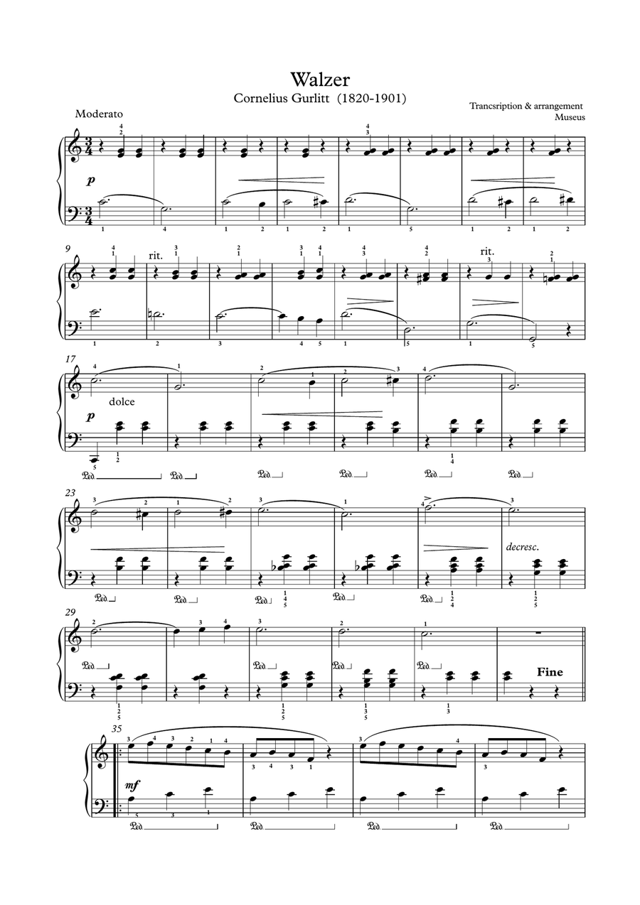 Seven classical pieces for easy piano solo Easy Piano scores gallery preview page 2
