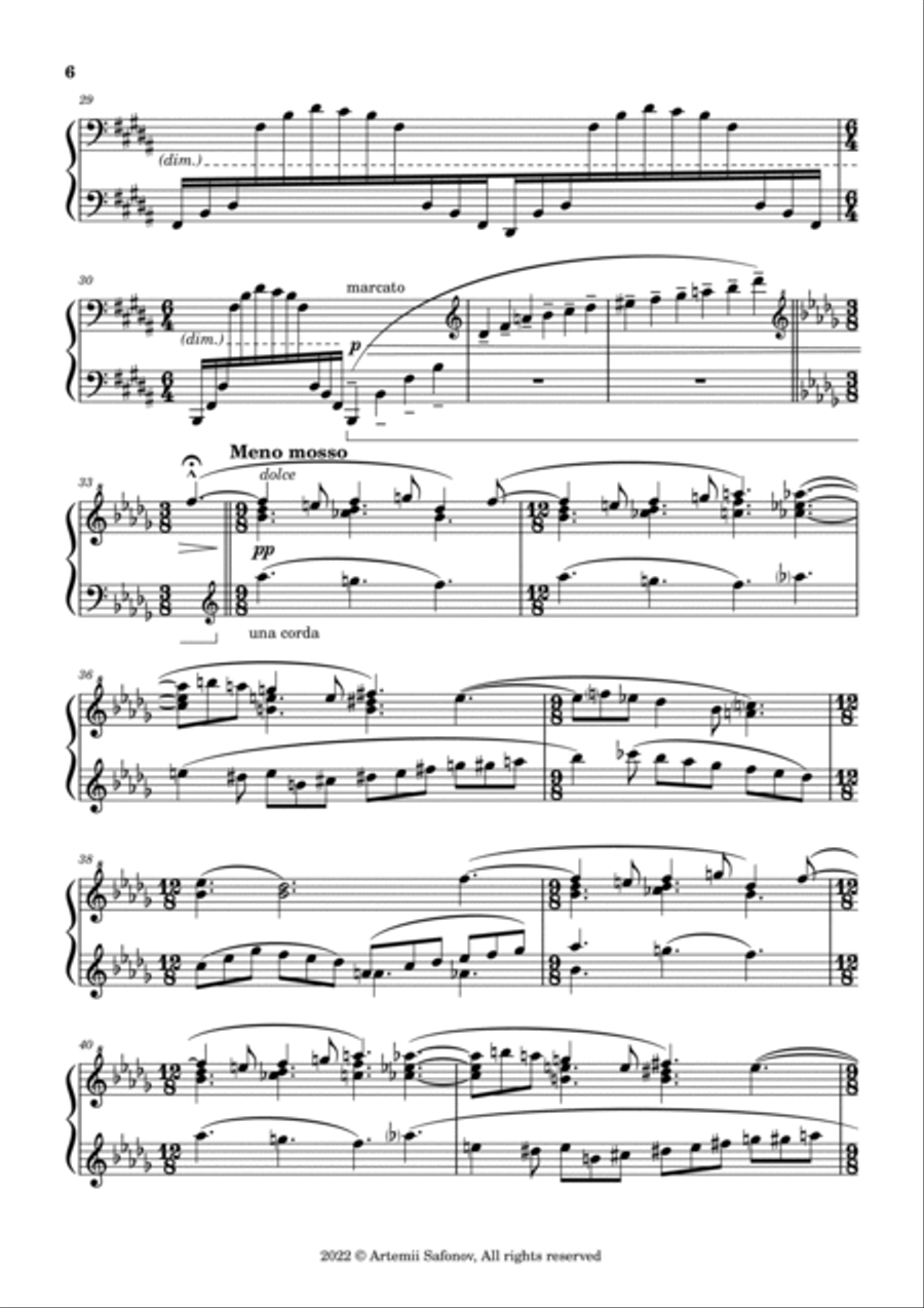 Space Piano Solo scores gallery preview page 6