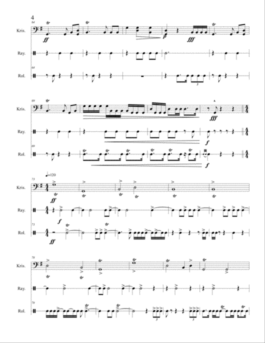Estudio Corto para Tres -percussion. Score and parts. Small Ensemble scores gallery preview page 4