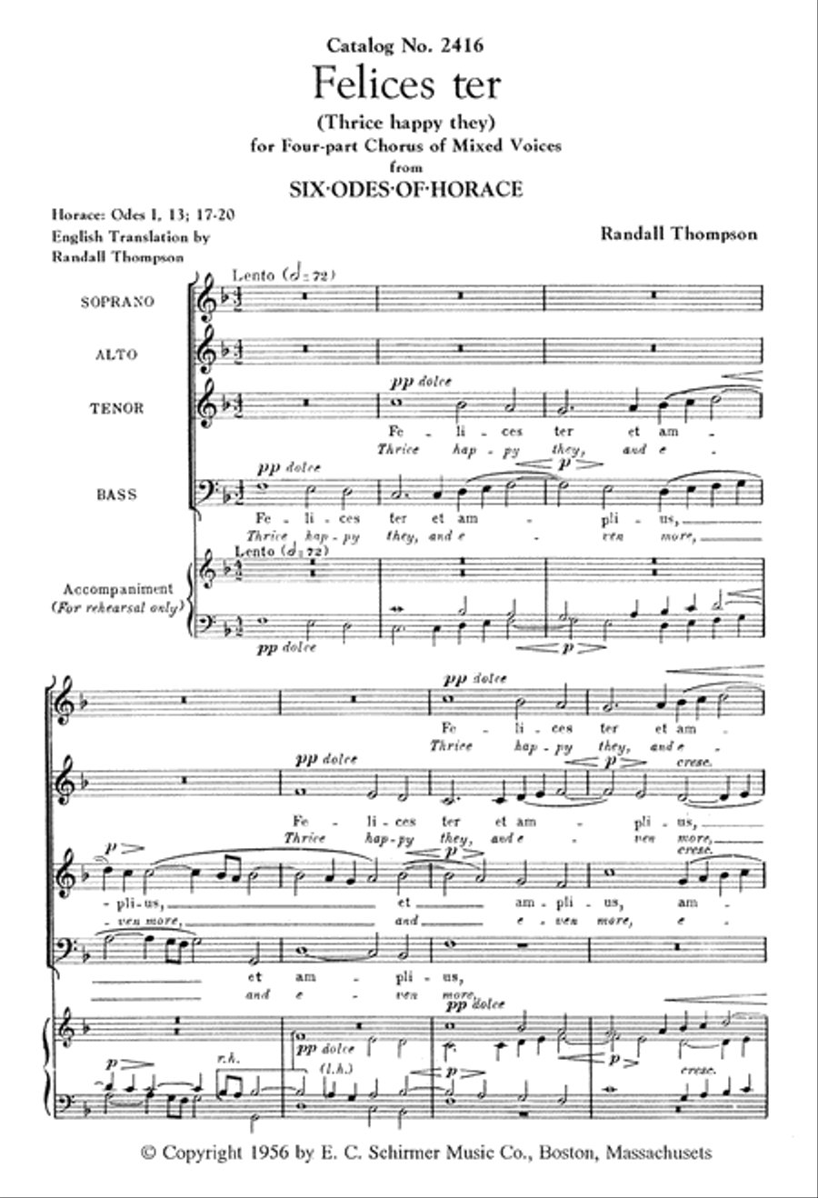 Felices ter (Thrice happy they) 4-Part scores gallery preview page 2