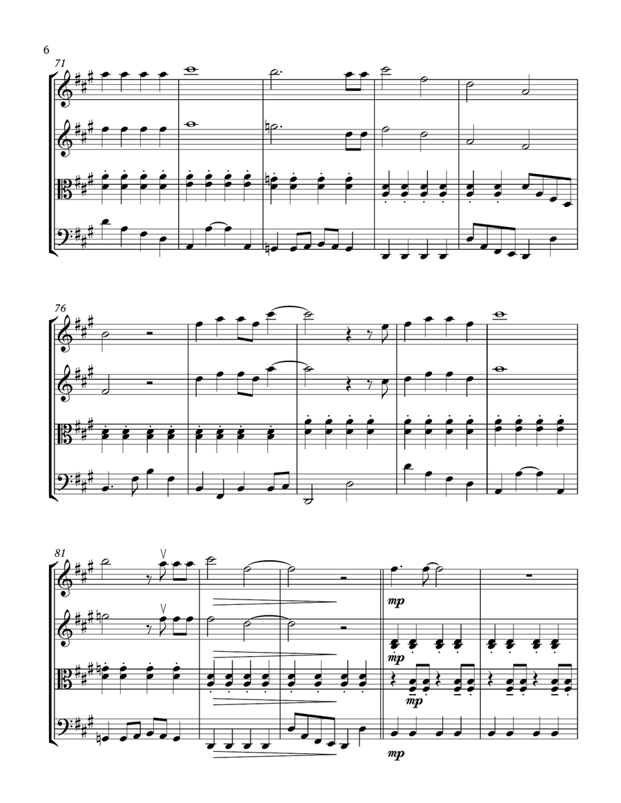 Green Eyes Green Eyes String Quartet scores gallery preview page 6