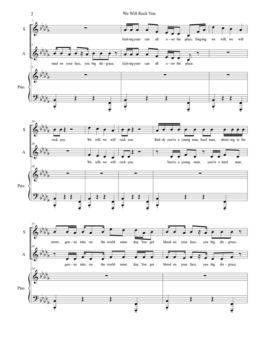 We Will Rock You Vocal Duet scores gallery preview page 2