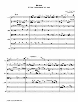 Prelude 22 from Well-Tempered Clavier, Book 1 (String Octet)