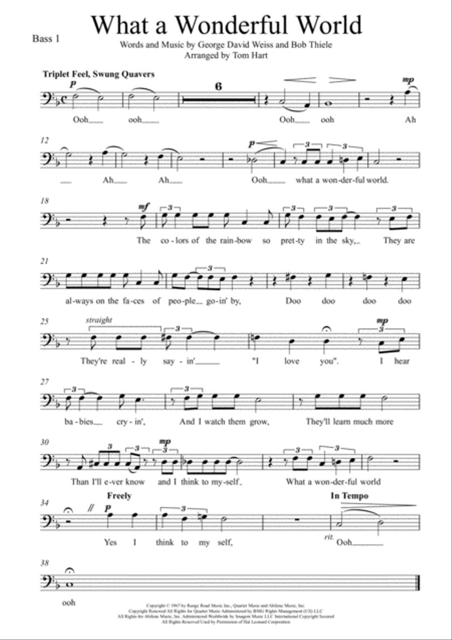 What A Wonderful World TTBB scores gallery preview page 4