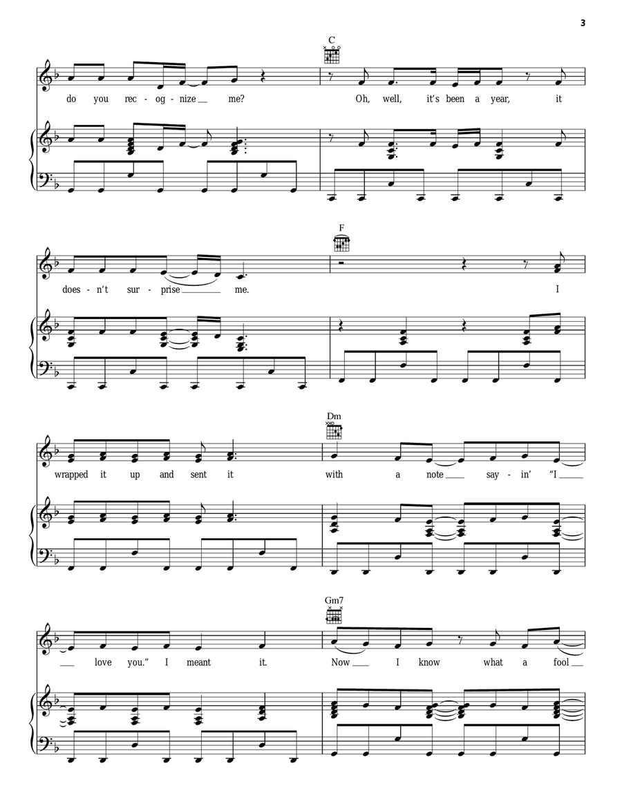 Last Christmas Piano, Vocal, Guitar scores gallery preview page 3