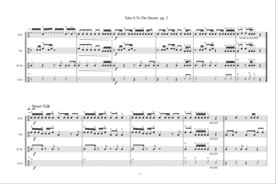 Take It To The Streets - Cadences For Developing Drum Lines Marching Band scores gallery preview page 3