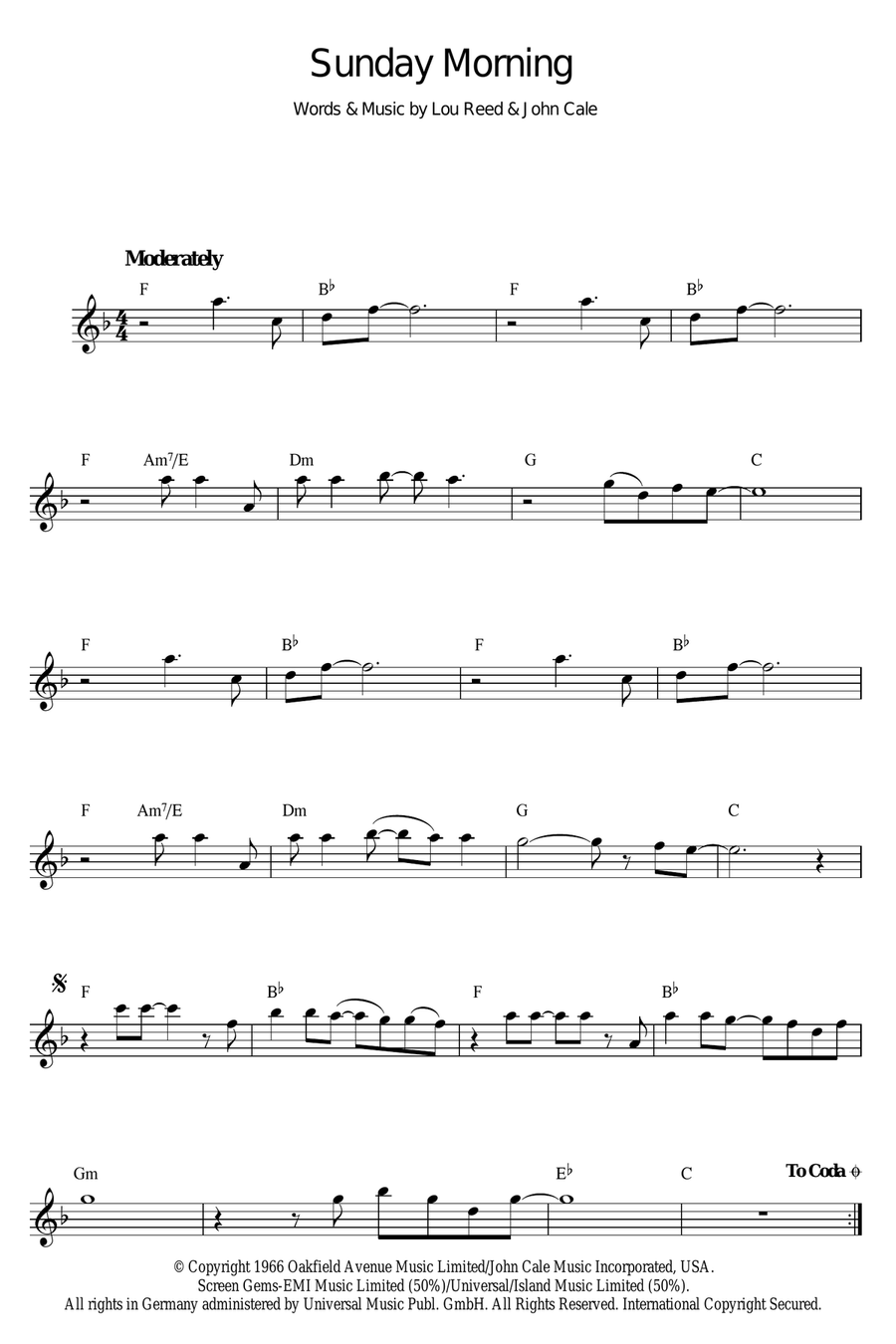 Sunday Morning Flute Solo scores gallery preview page 1