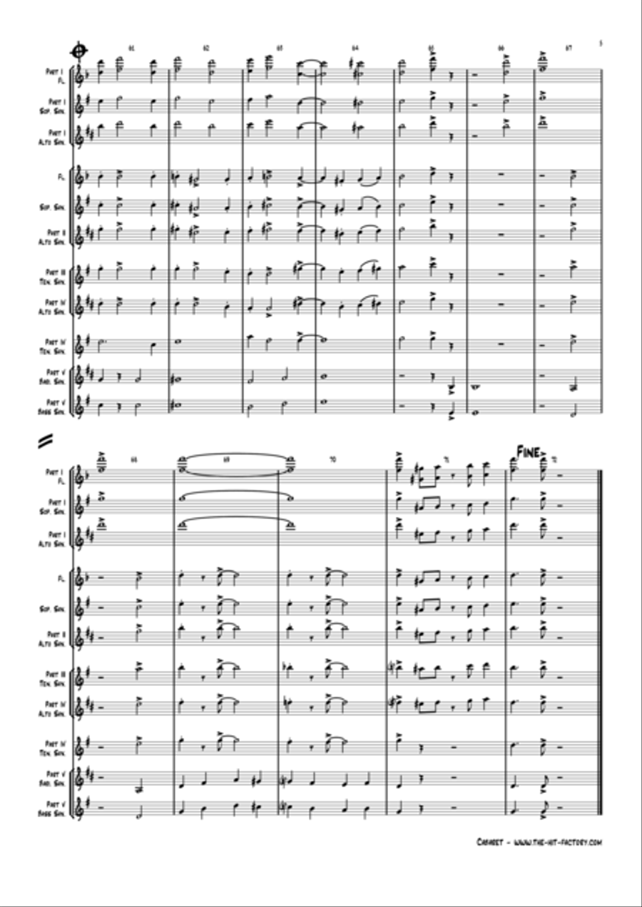 Cabaret Saxophone Quintet scores gallery preview page 6