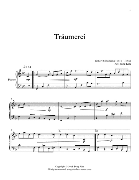 Traumerei for Piano Solo [Easy Classical Music Series] image number null