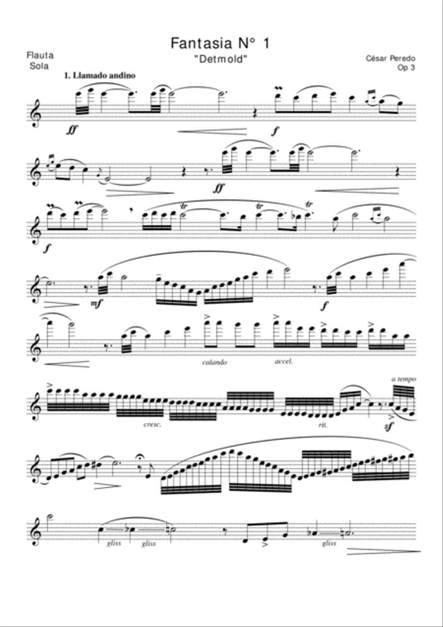Fantasia N° 1 Op 3 para flauta sola 