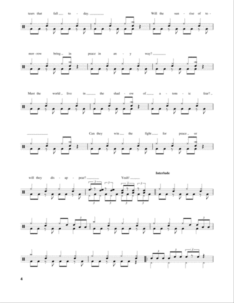 Children Of The Grave Drum Set scores gallery preview page 4