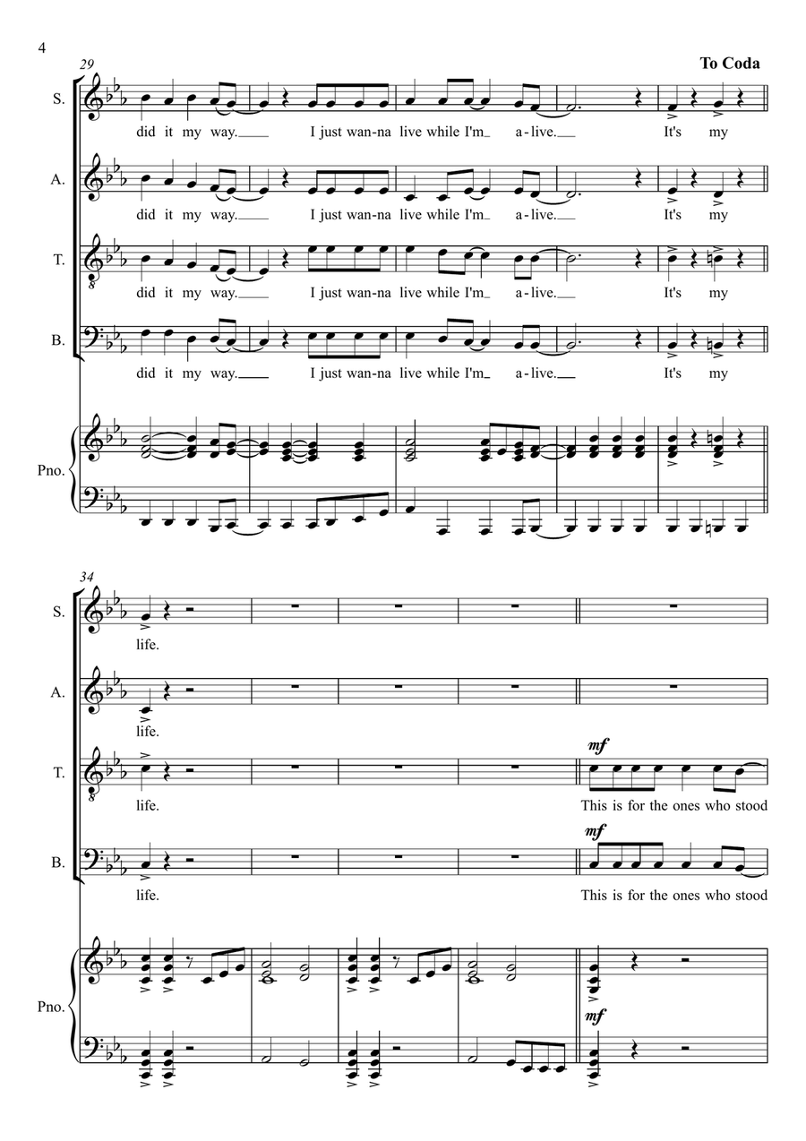It's My Life 4-Part scores gallery preview page 4