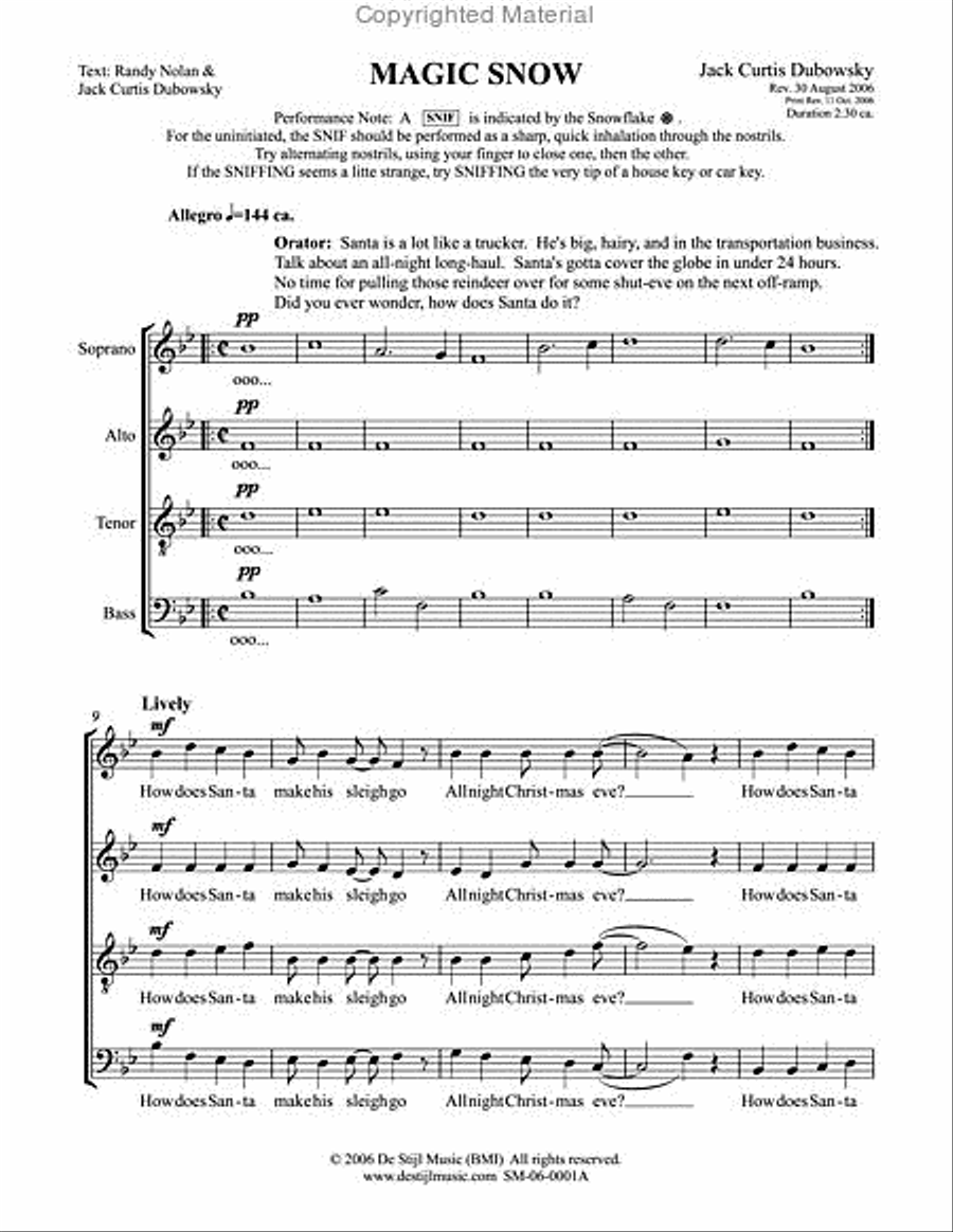 Magic Snow (SATB) 4-Part scores gallery preview page 2
