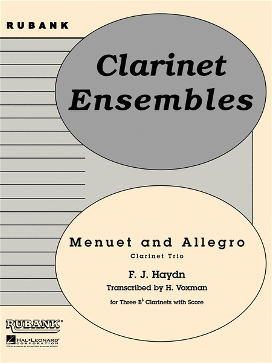 Menuet and Allegro Clarinet Trio scores gallery preview page 1