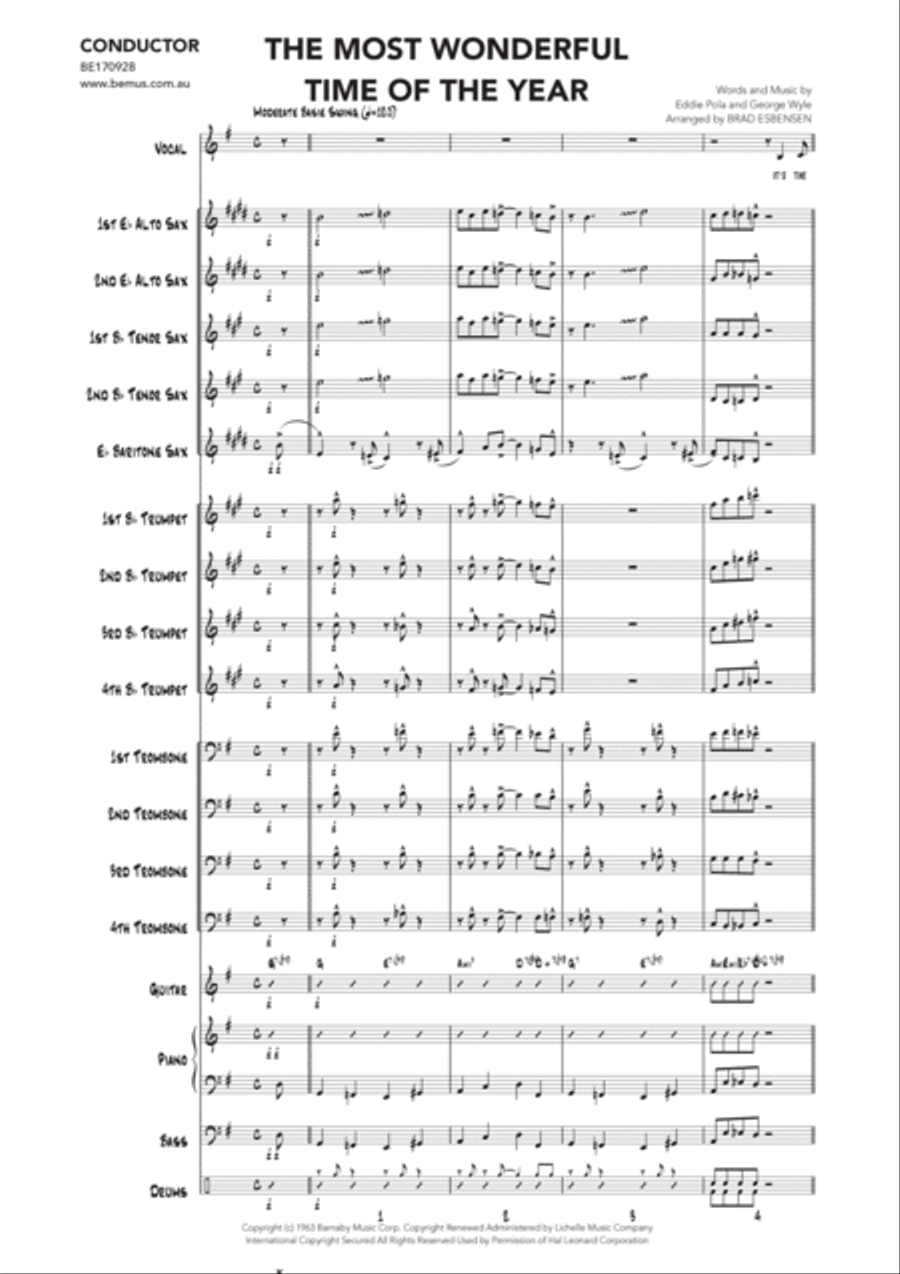 The Most Wonderful Time Of The Year Jazz Ensemble scores gallery preview page 3