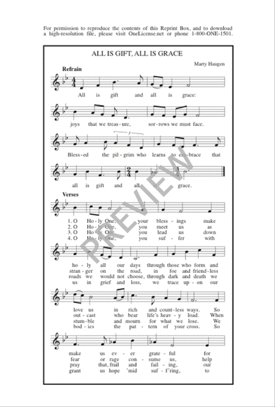All Is Gift, All Is Grace 3-Part scores gallery preview page 11