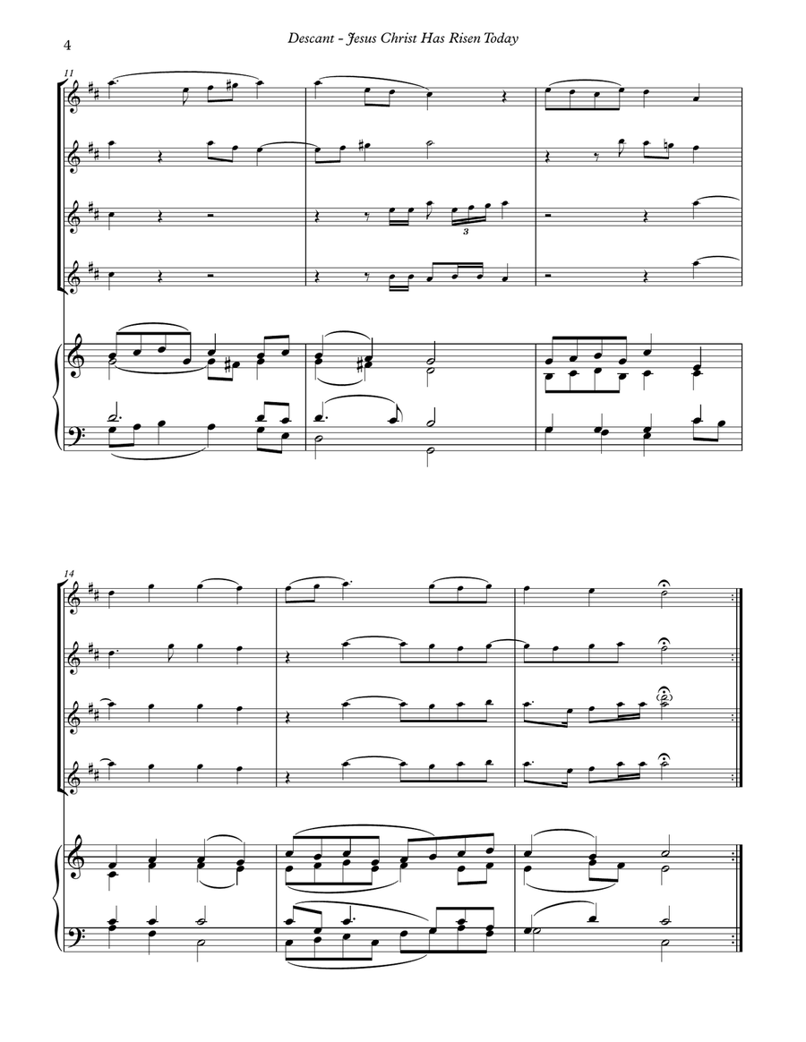 Two Easter Fanfares and Descants for Trumpet and Piano or Organ Two Easter Fanfares and Descants for Trumpet and Piano or Organ Trumpet Duet scores gallery preview page 4