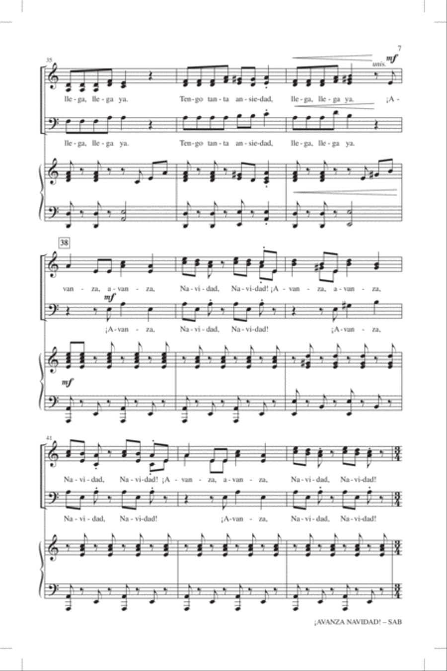 !Avanza Navidad! (Hurry, Hurry, Christmas!) 3-Part scores gallery preview page 5