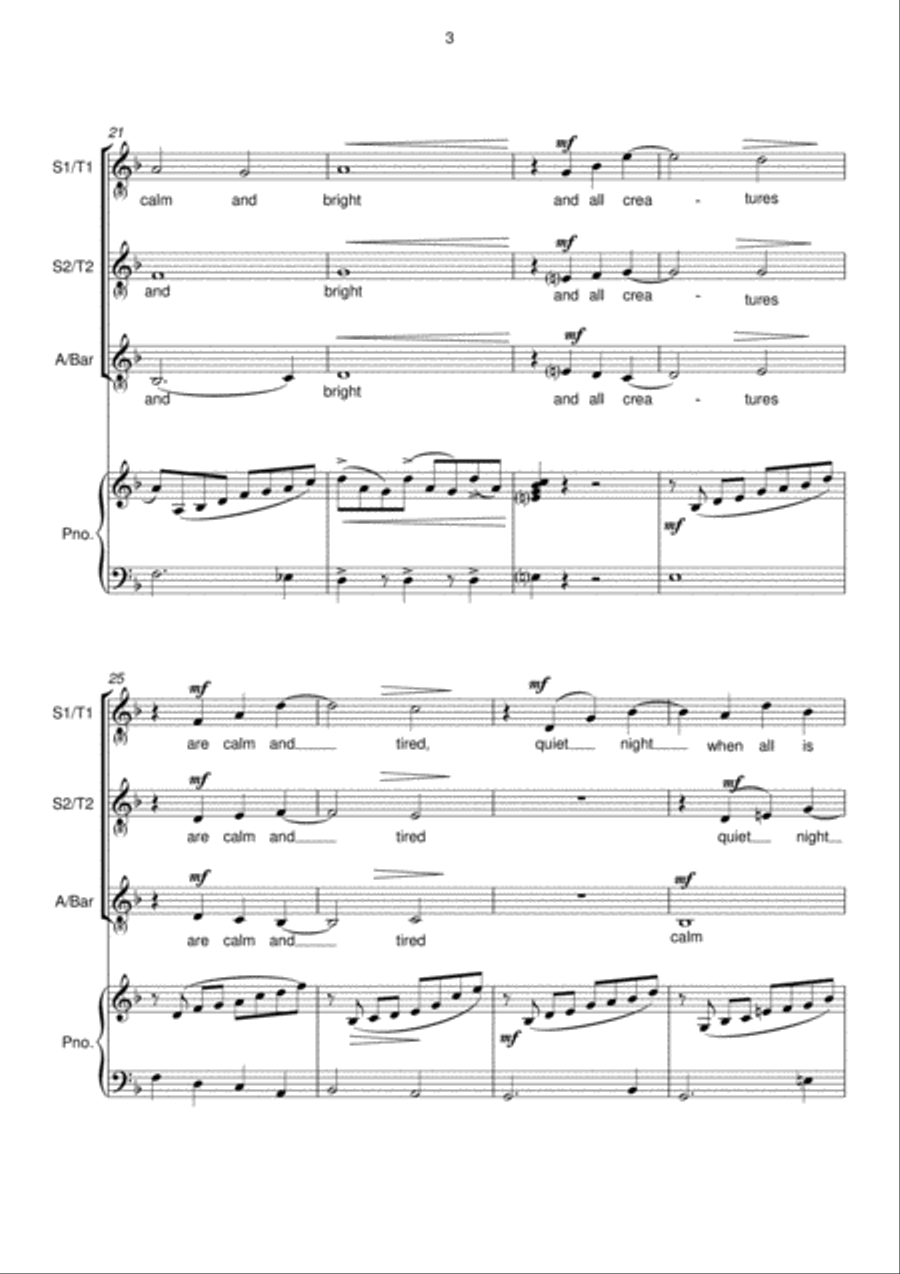 A Pleasant Dream (SSA + Piano) SSA scores gallery preview page 4