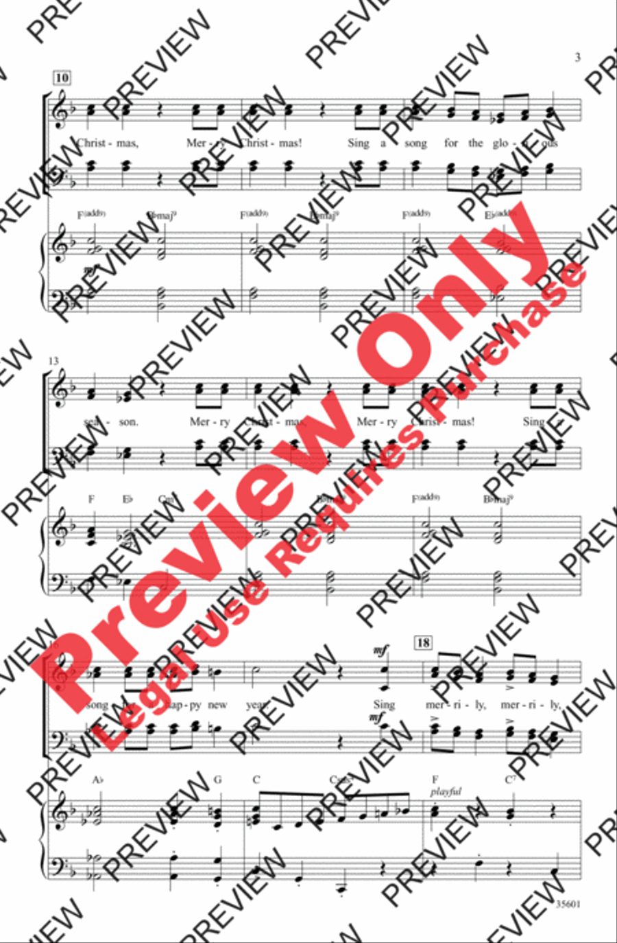Merry Christmas, Merry Christmas 4-Part scores gallery preview page 3