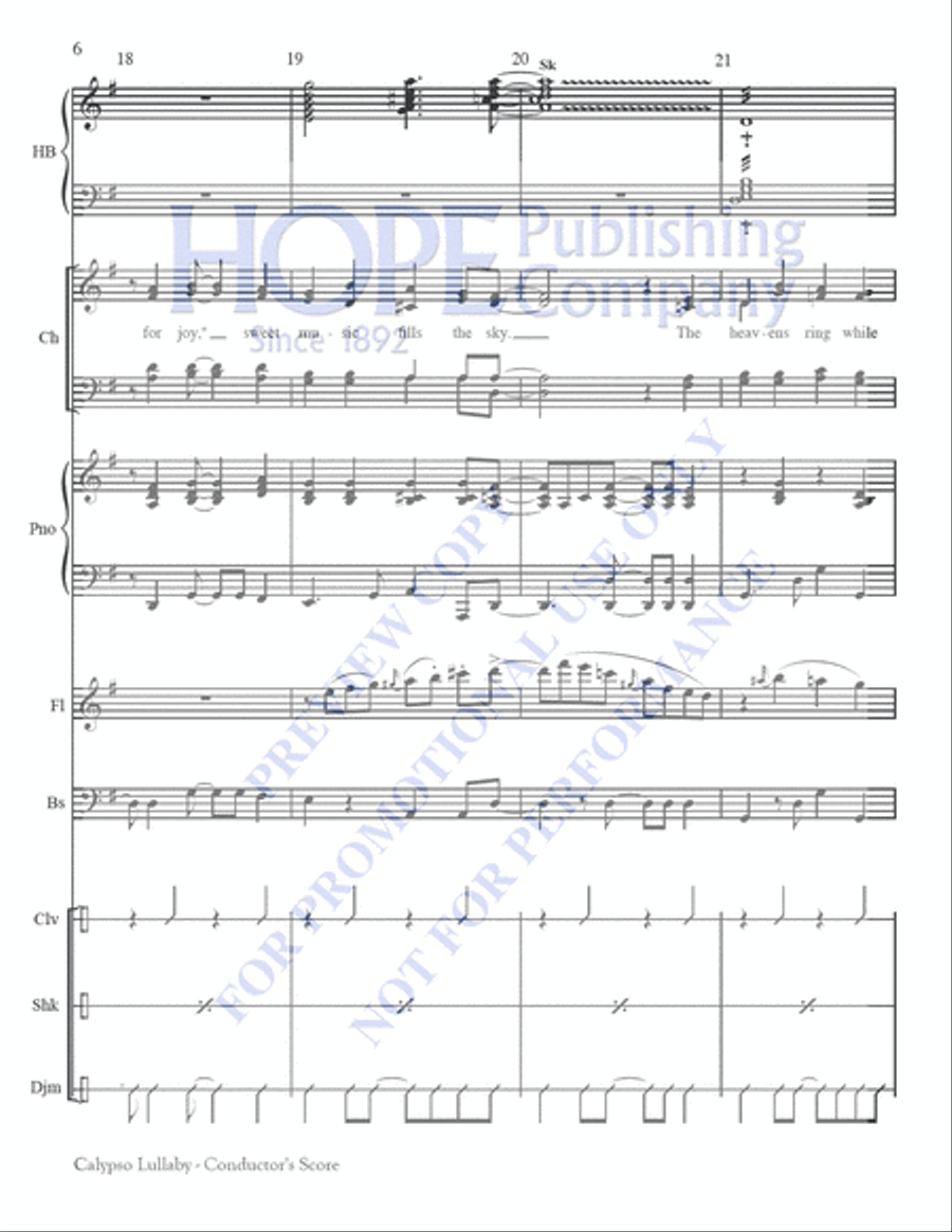 Calypso Lullaby Choir scores gallery preview page 6