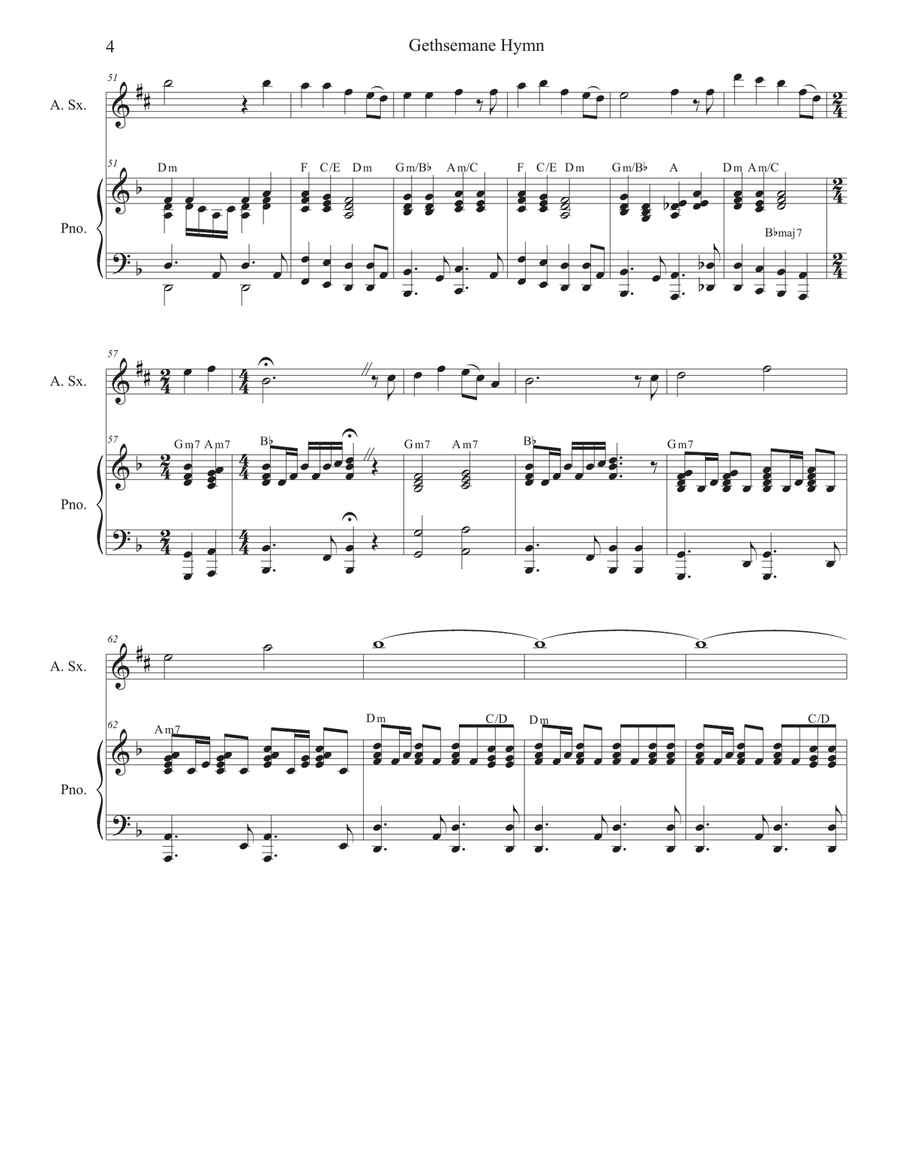 Gethsemane Hymn Alto Saxophone scores gallery preview page 4