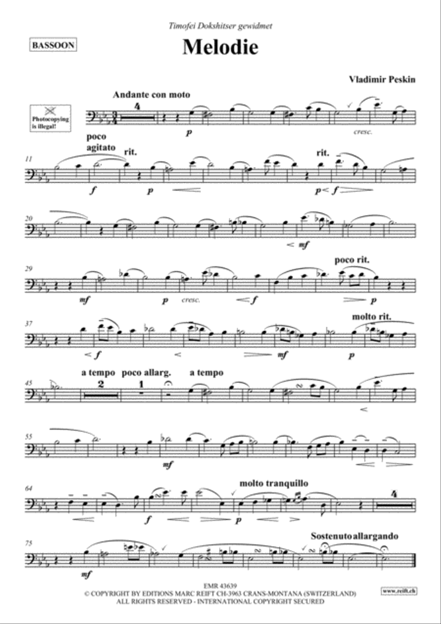 Melodie Melodie Bassoon Solo scores gallery preview page 2