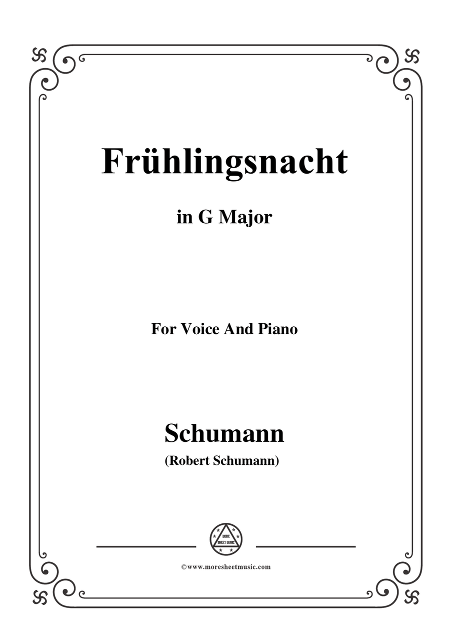 Schumann-Frühlingsnacht,in G Major,for Voice and Piano Piano, Vocal scores gallery preview page 1