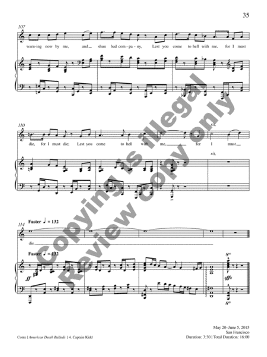 American Death Ballads (Piano/Vocal Score) Medium Voice scores gallery preview page 43