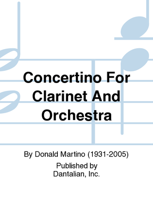 Concertino For Clarinet And Orchestra