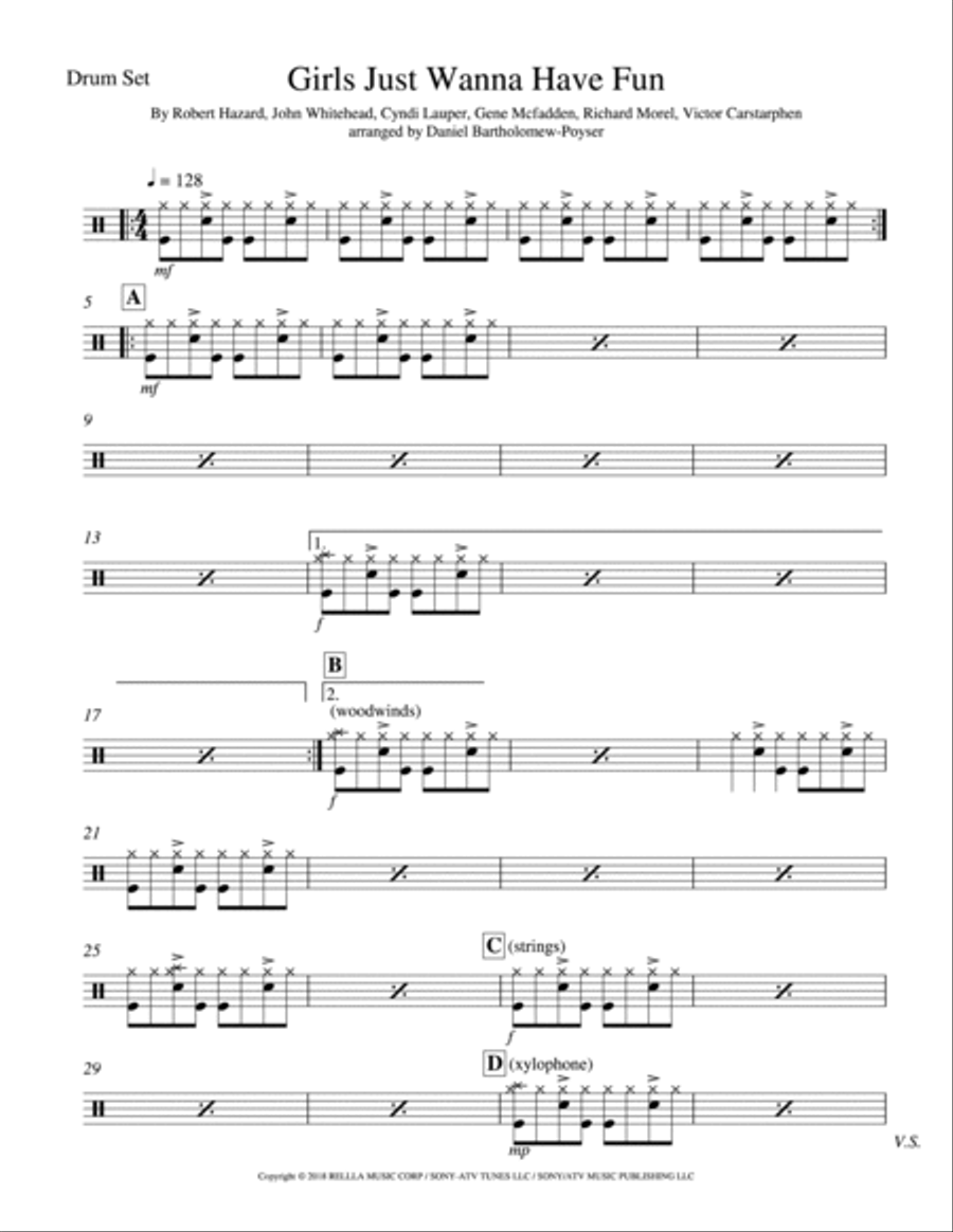 Girls Just Wanna Have Fun X Set Your Heart Full Orchestra scores gallery preview page 6