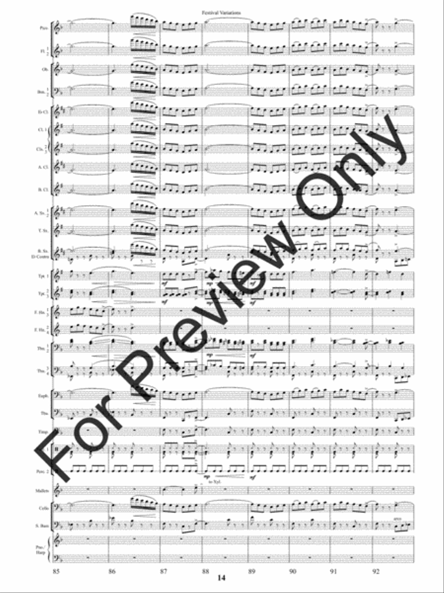 Festival Variations (Score) Concert Band scores gallery preview page 17