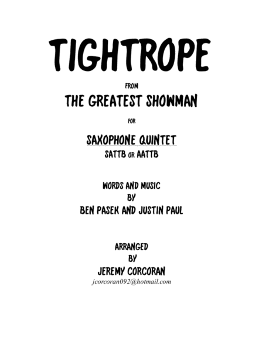 Tightrope Woodwind Quintet scores gallery preview page 1