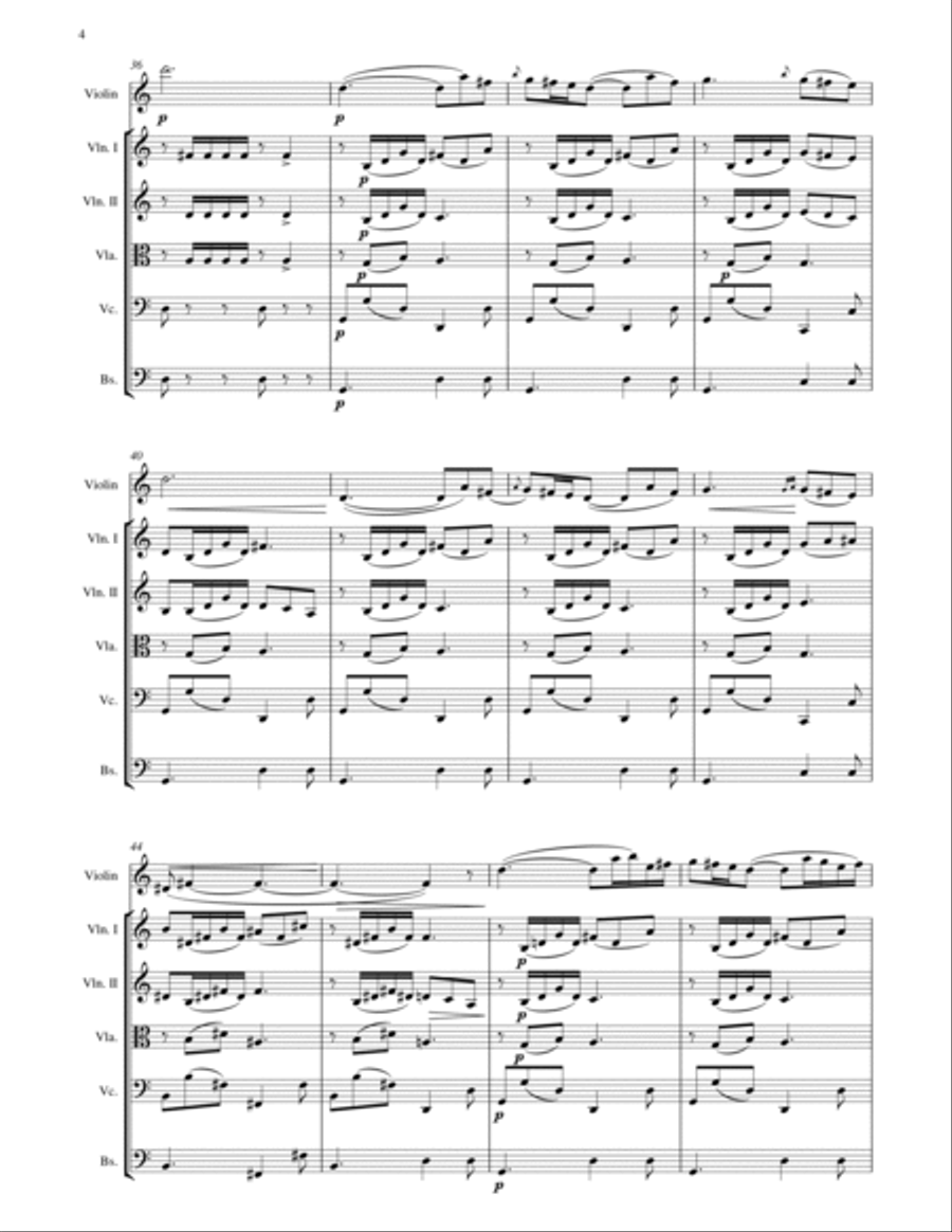 Sarasate : Romance Andaluse for Violin and String Orchestra String Orchestra scores gallery preview page 4