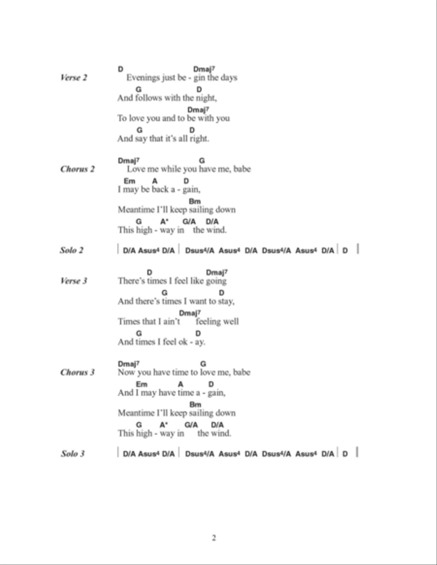 Highway In The Wind Acoustic Guitar scores gallery preview page 2