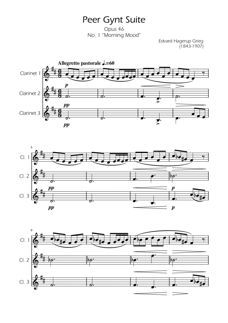 Book cover for Morning Mood - Clarinet Trio