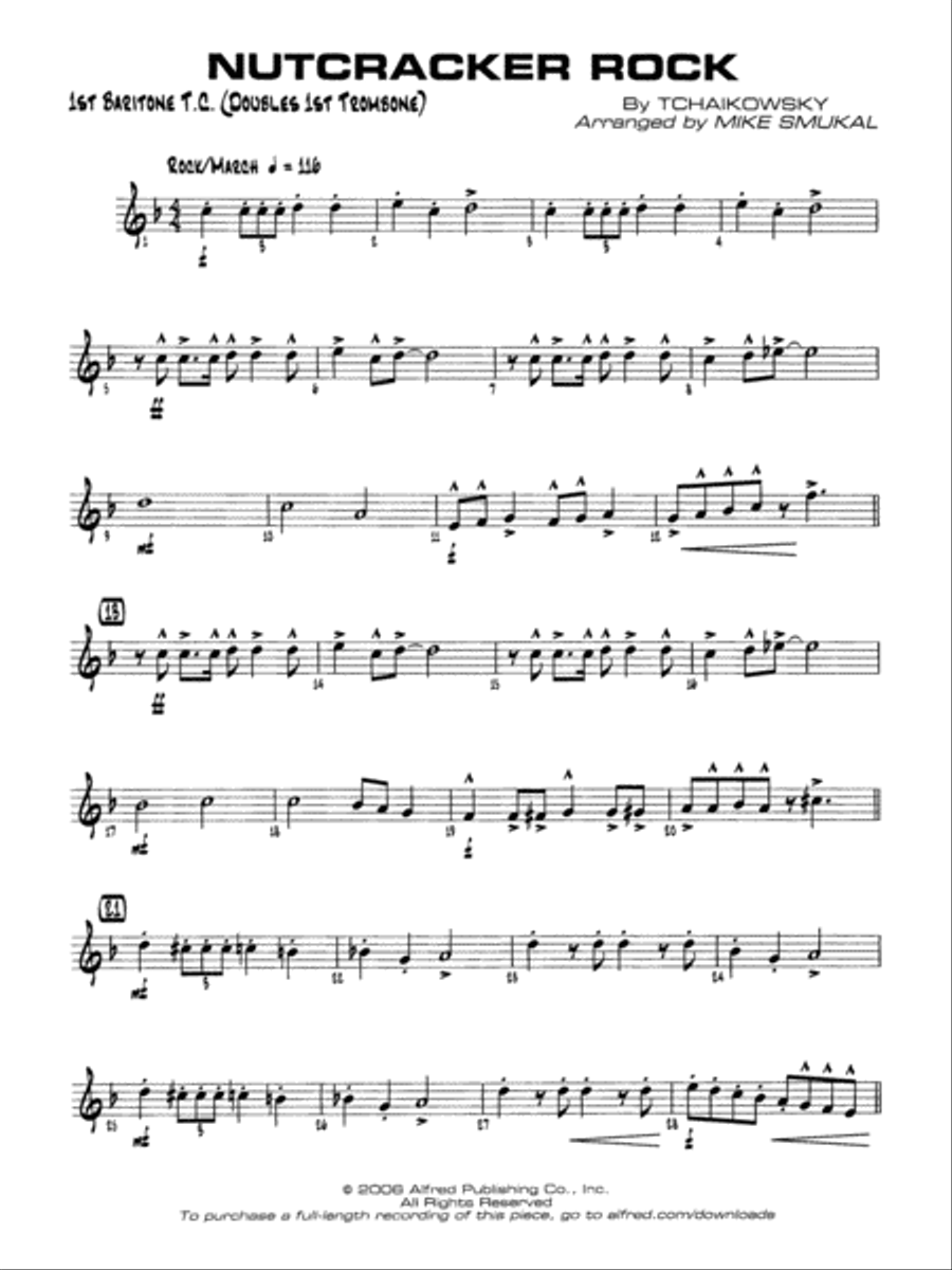 Nutcracker Rock: Baritone T.C. Jazz Ensemble scores gallery preview page 1