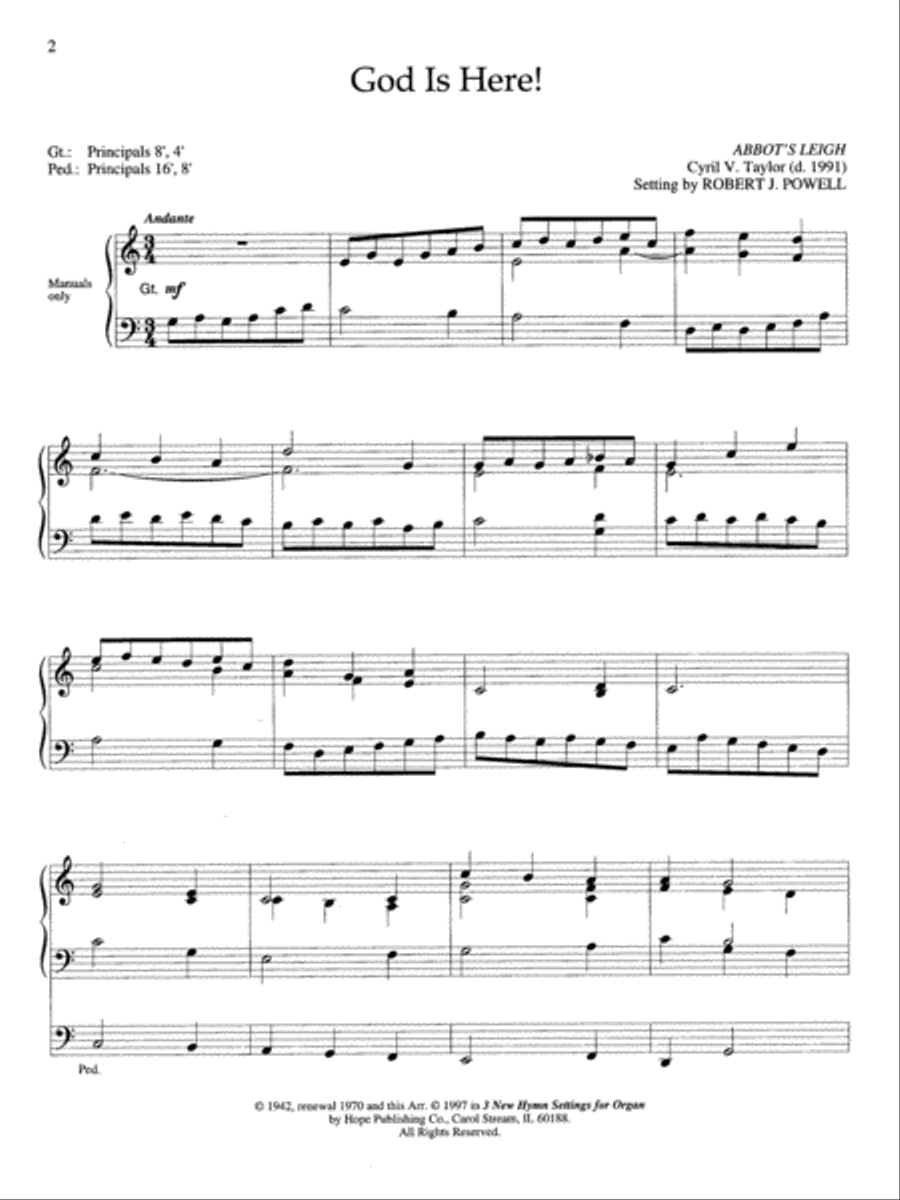 Three New Hymn Settings for Organ Organ Solo scores gallery preview page 2