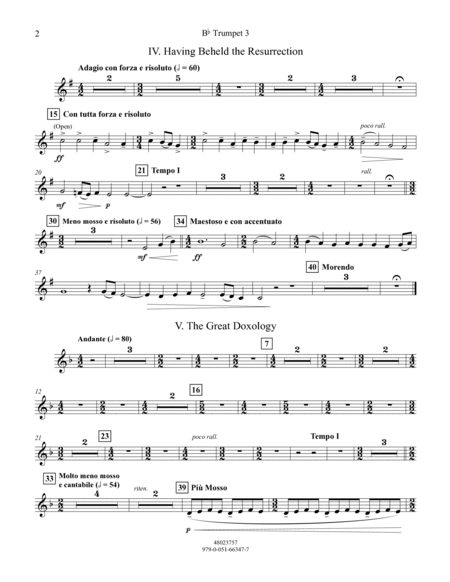 Suite from All-Night Vigil (Vespers) - Bb Trumpet 3