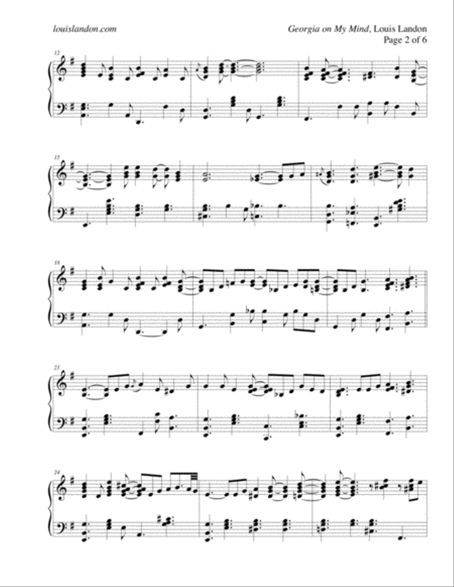 Georgia On My Mind Piano Solo scores gallery preview page 3