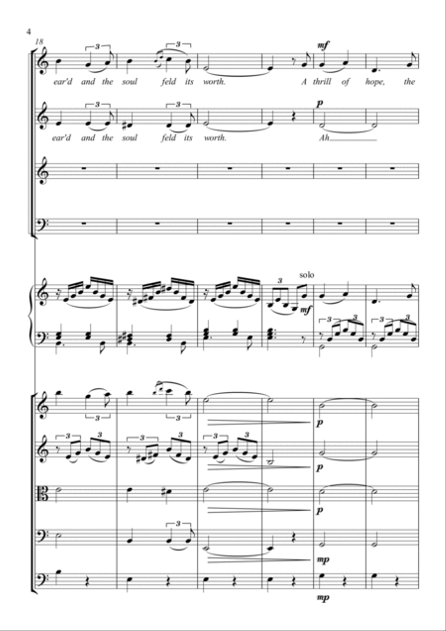 O Holy Night for SATB Piano and String orchestra 4-Part scores gallery preview page 5