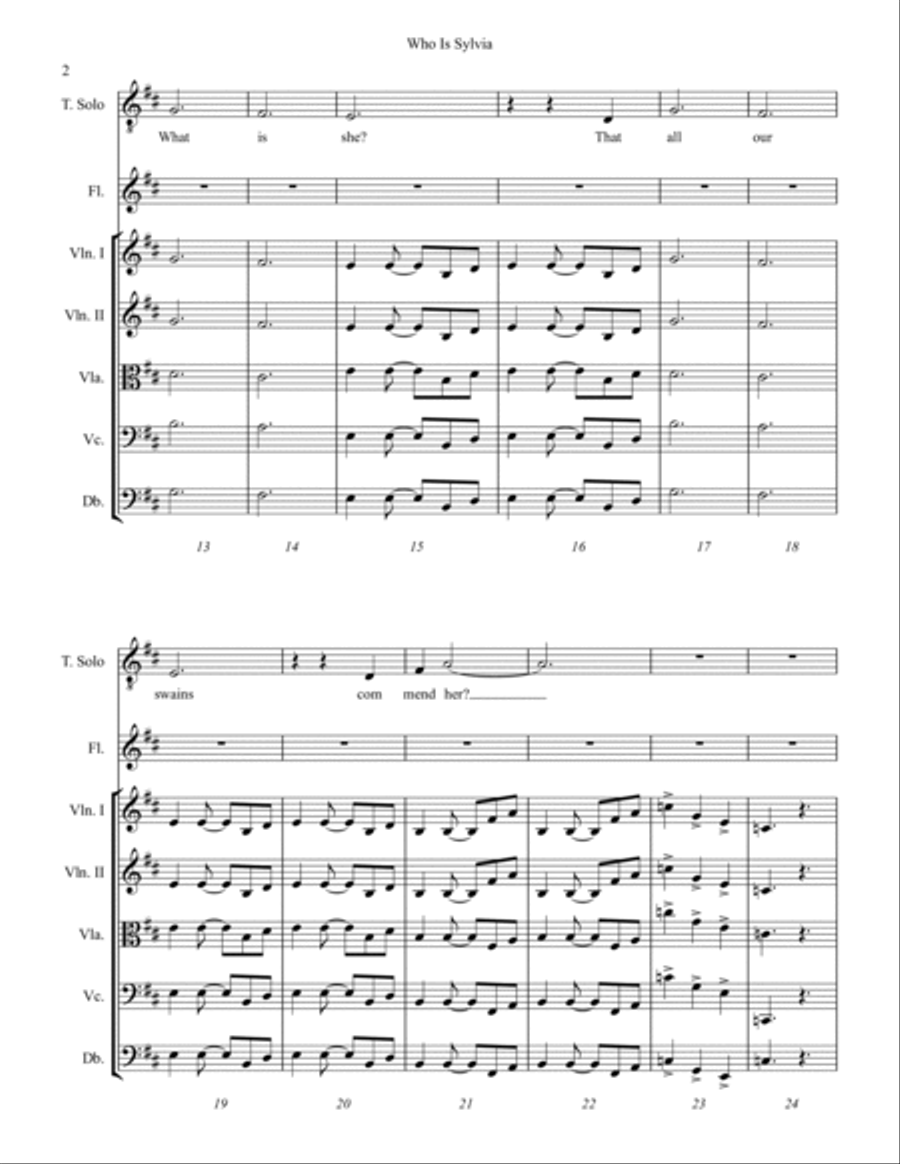 Who Is Sylvia String Orchestra scores gallery preview page 2