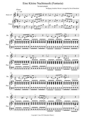 Eine Kleine Nachtmusik (Fantasia) 1st Movement for French Horn and Piano