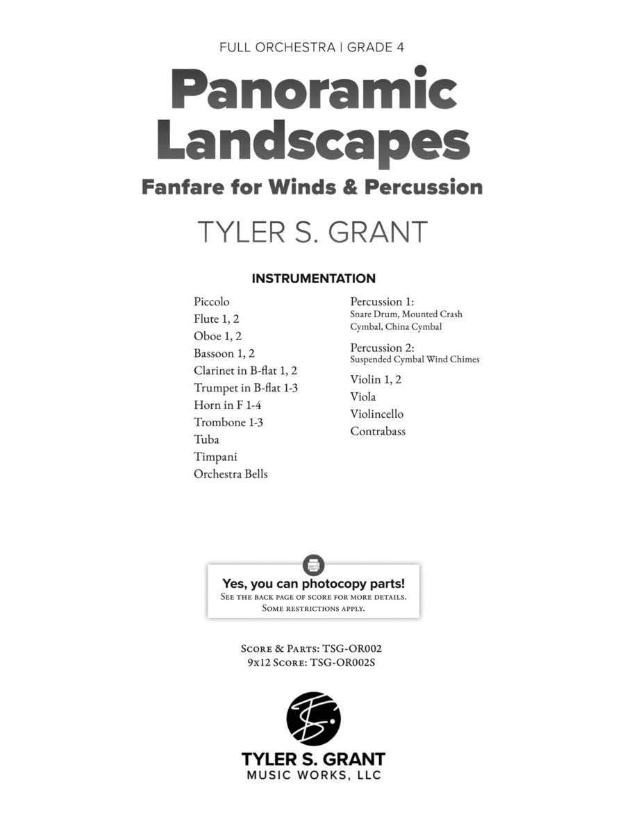 Panoramic Landscapes: Score Full Orchestra scores gallery preview page 1