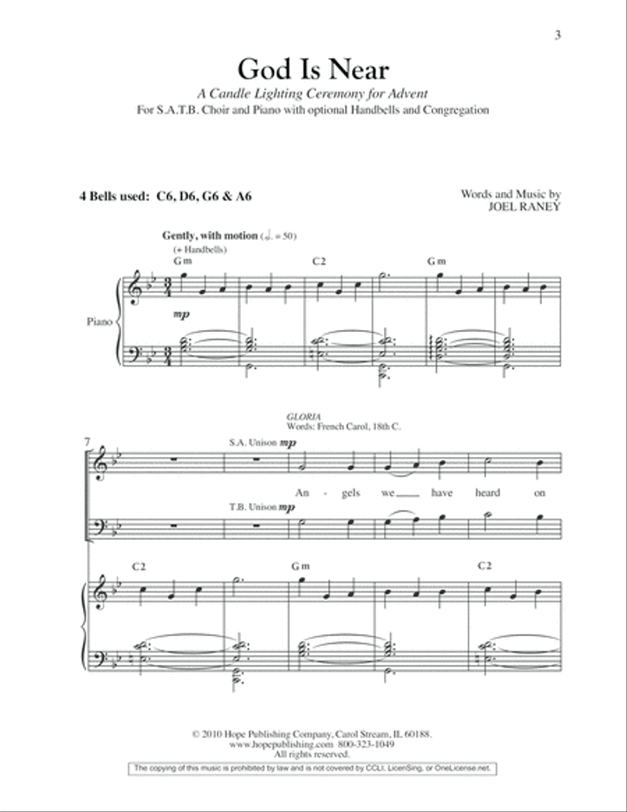 God Is Near (A Candle Lighting Ceremony for Advent) 4-Part scores gallery preview page 3